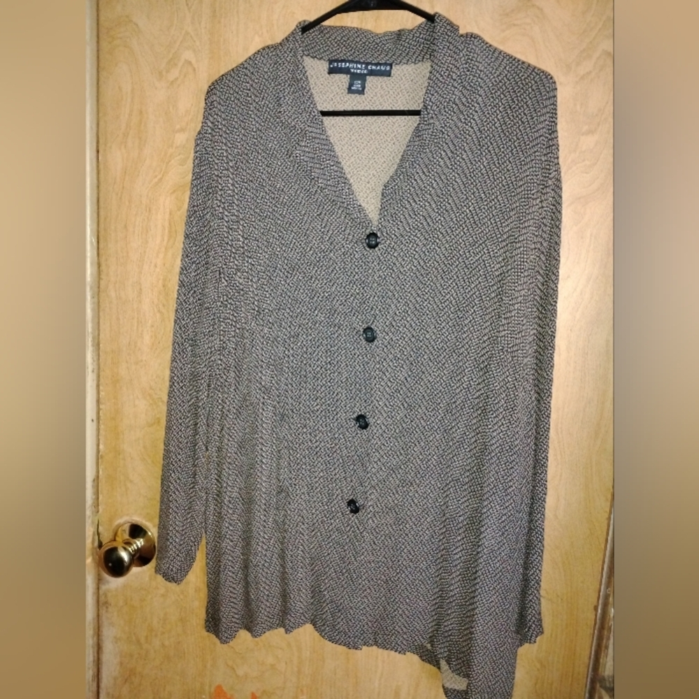 Josephine Chaus Herringbone Patterned Blouse